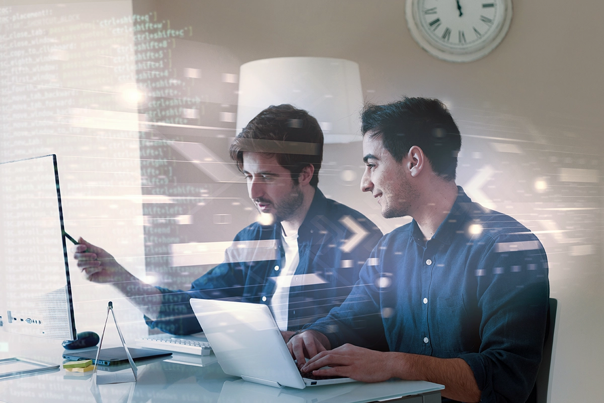 person working with computer